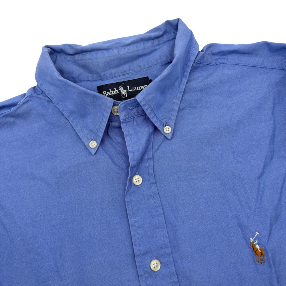 Polo Ralph Lauren Button Down Men 16.5-34/35 Blue Yarmouth Pinpoint Oxford Pony